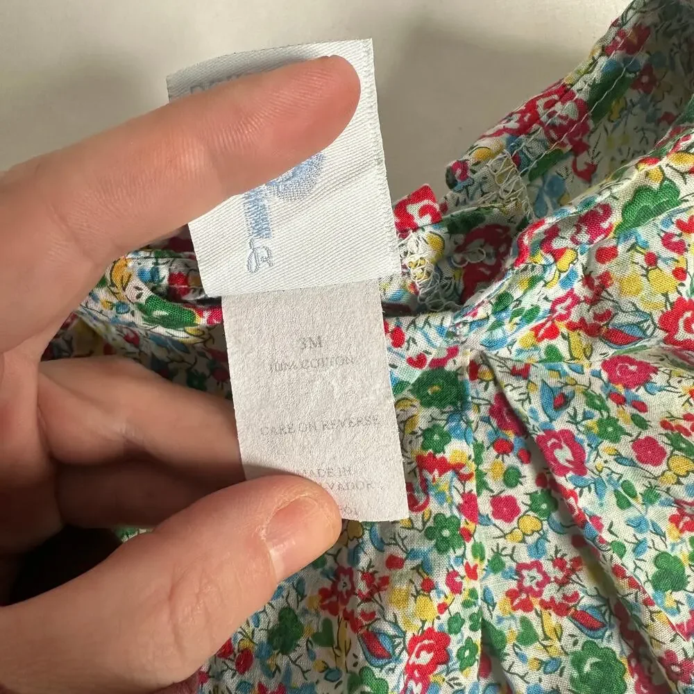 Vintage Bella Bliss Floral Button Down Scoop Back Dress Sz 3 mo